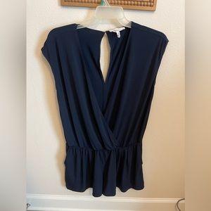 BCBGeneration shorts romper size L. Plunge neckline with cap sleeves & pockets